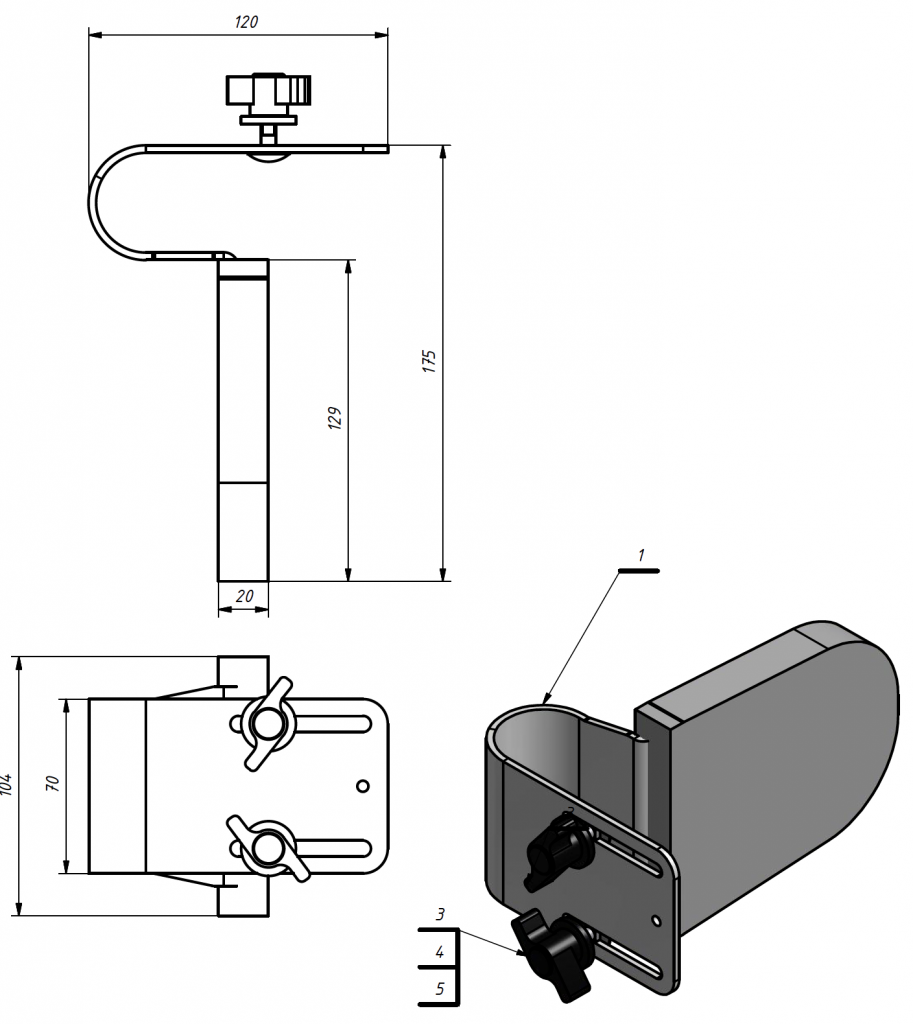 Medidas del Soporte de tronco Jordi - Rehagirona