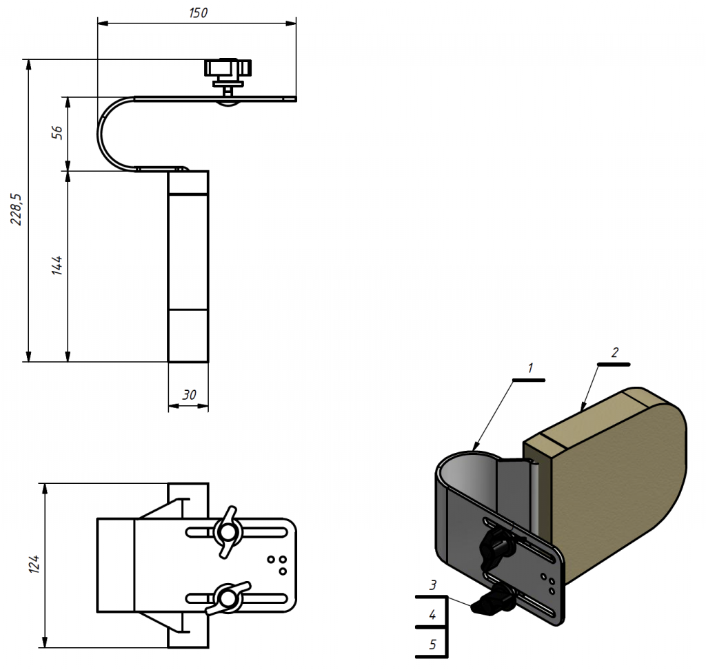 Medidas del Soporte de tronco Jordi - Rehagirona