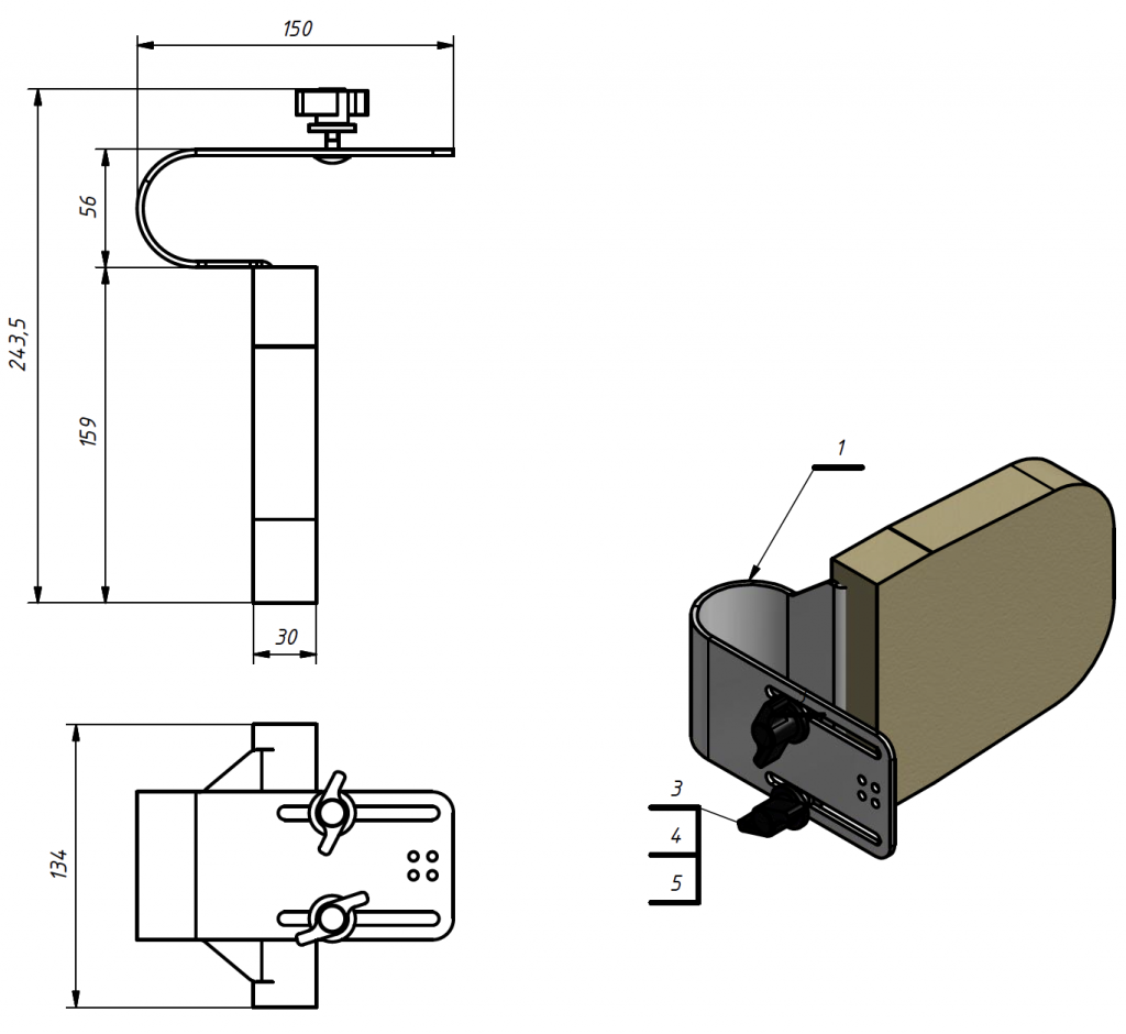Medidas del Soporte de tronco Jordi - Rehagirona